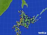 2017年12月25日の北海道地方のアメダス(風向・風速)