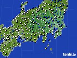 2017年12月25日の関東・甲信地方のアメダス(風向・風速)
