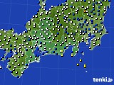 2017年12月25日の東海地方のアメダス(風向・風速)