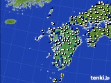 2017年12月25日の九州地方のアメダス(風向・風速)
