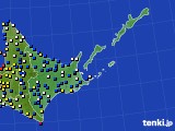 道東のアメダス実況(風向・風速)(2017年12月25日)