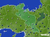 京都府のアメダス実況(風向・風速)(2017年12月27日)