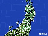 東北地方のアメダス実況(風向・風速)(2017年12月31日)