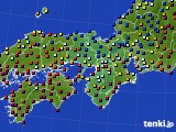 近畿地方のアメダス実況(日照時間)(2018年01月02日)