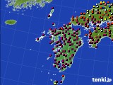 九州地方のアメダス実況(日照時間)(2018年01月02日)