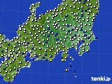 関東・甲信地方のアメダス実況(風向・風速)(2018年01月02日)