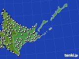 道東のアメダス実況(風向・風速)(2018年01月02日)