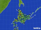 北海道地方のアメダス実況(積雪深)(2018年01月03日)