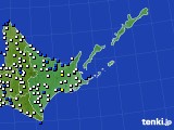 2018年01月03日の道東のアメダス(風向・風速)