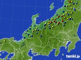 北陸地方のアメダス実況(積雪深)(2018年01月04日)