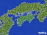 2018年01月04日の四国地方のアメダス(風向・風速)