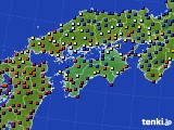 四国地方のアメダス実況(日照時間)(2018年01月06日)