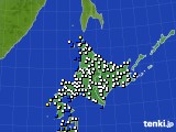 北海道地方のアメダス実況(風向・風速)(2018年01月06日)