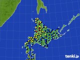 北海道地方のアメダス実況(積雪深)(2018年01月07日)