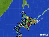 北海道地方のアメダス実況(日照時間)(2018年01月07日)