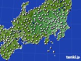 関東・甲信地方のアメダス実況(風向・風速)(2018年01月07日)