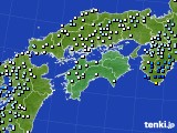 四国地方のアメダス実況(降水量)(2018年01月08日)