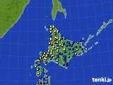 北海道地方のアメダス実況(積雪深)(2018年01月08日)