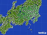 関東・甲信地方のアメダス実況(風向・風速)(2018年01月08日)