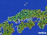 中国地方のアメダス実況(日照時間)(2018年01月09日)