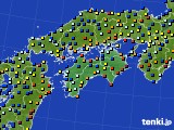 四国地方のアメダス実況(日照時間)(2018年01月09日)