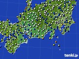 東海地方のアメダス実況(風向・風速)(2018年01月09日)