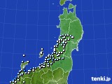 東北地方のアメダス実況(降水量)(2018年01月10日)
