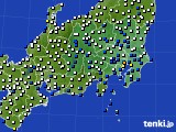 関東・甲信地方のアメダス実況(風向・風速)(2018年01月10日)