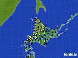 北海道地方のアメダス実況(積雪深)(2018年01月11日)