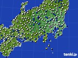 関東・甲信地方のアメダス実況(風向・風速)(2018年01月11日)