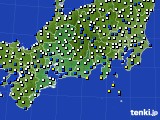 東海地方のアメダス実況(風向・風速)(2018年01月11日)