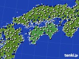 四国地方のアメダス実況(風向・風速)(2018年01月11日)