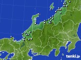 北陸地方のアメダス実況(降水量)(2018年01月12日)