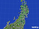 東北地方のアメダス実況(風向・風速)(2018年01月12日)