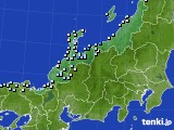 北陸地方のアメダス実況(降水量)(2018年01月13日)