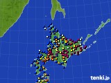 北海道地方のアメダス実況(日照時間)(2018年01月13日)