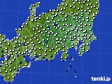 関東・甲信地方のアメダス実況(風向・風速)(2018年01月13日)