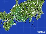 東海地方のアメダス実況(風向・風速)(2018年01月13日)