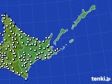 道東のアメダス実況(風向・風速)(2018年01月13日)