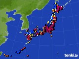 アメダス実況(日照時間)(2018年01月14日)