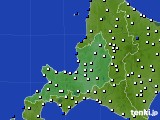 道央のアメダス実況(風向・風速)(2018年01月14日)