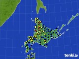 北海道地方のアメダス実況(積雪深)(2018年01月15日)