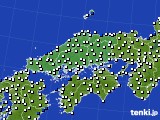 中国地方のアメダス実況(風向・風速)(2018年01月16日)