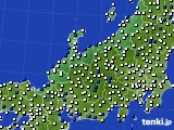 北陸地方のアメダス実況(風向・風速)(2018年01月18日)