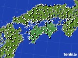 四国地方のアメダス実況(風向・風速)(2018年01月18日)