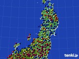 東北地方のアメダス実況(日照時間)(2018年01月19日)