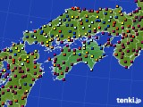 四国地方のアメダス実況(日照時間)(2018年01月19日)