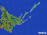 道東のアメダス実況(日照時間)(2018年01月19日)