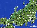 北陸地方のアメダス実況(風向・風速)(2018年01月19日)