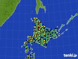 北海道地方のアメダス実況(積雪深)(2018年01月22日)